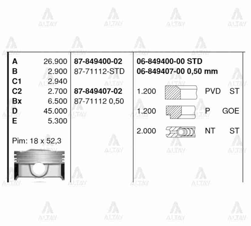 Hyundai Tucson Piston Segman I OEM 23040-2B600